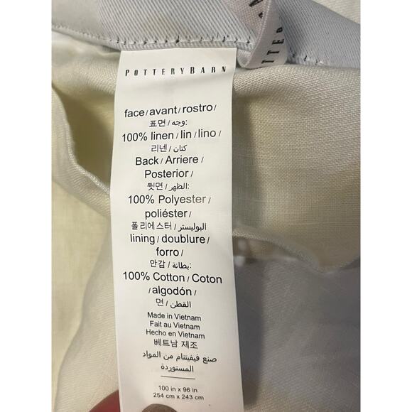 Pottery Barn Belgian Flax Linen Blackout Curtain | Classic Ivory 100 x 96" - Picture 7 of 8